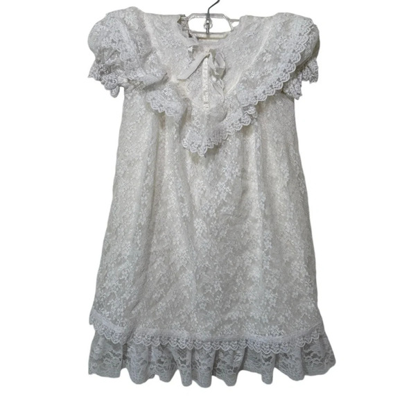 Jessica McClintock- Vintage Lace Girls Dress - White  Size 5 - Picture 1 of 6